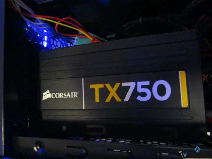 Corsair TX750 power supply mounted inside VMH02